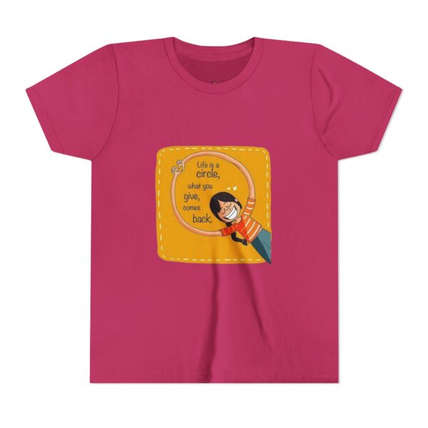 Life is a Circle Youth Short Sleeve Tee, Kids Graphic Tee, Fun Summer Shirt - Image 13