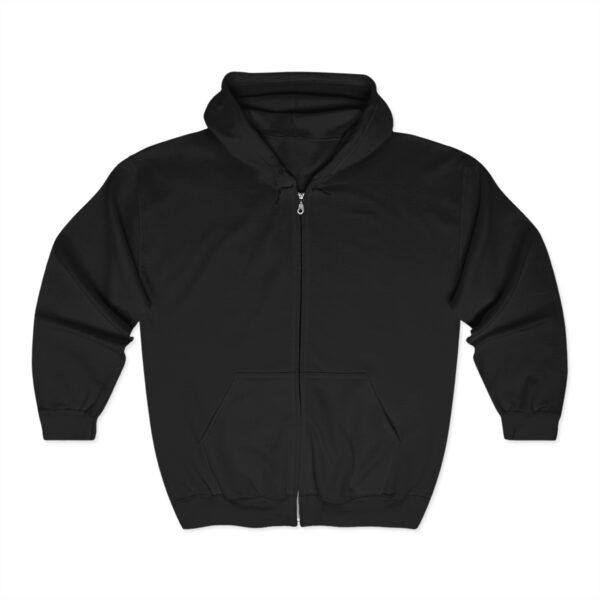 Colorful Art Back Design Unisex Zip Hoodie, Cozy Zip Up - Image 3