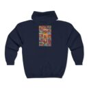 Colorful Art Back Design Unisex Zip Hoodie, Cozy Zip Up