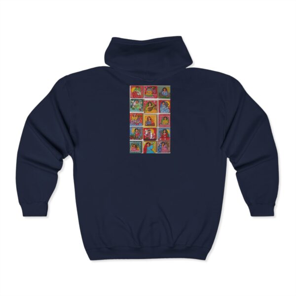 Colorful Art Back Design Unisex Zip Hoodie, Cozy Zip Up - Image 8