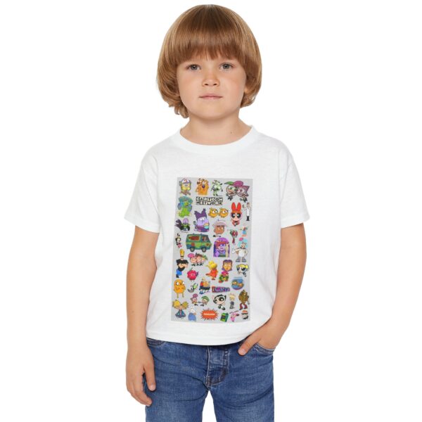 Colorful Cartoon Toddler T-shirt with Fun Characters, Playful Kids Shirt