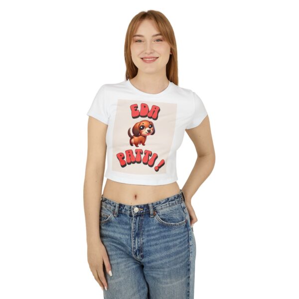 Cute Dog Graphic Women's Baby Tee, Casual Wear, Pet Lovers Gift - Image 5