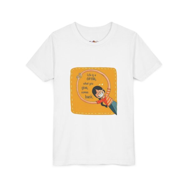 Life is a Circle Youth Short Sleeve Tee, Kids Graphic Tee, Fun Summer Shirt - Image 7