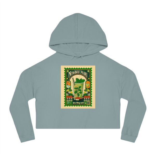 Vintage-Inspired Women's Cropped Hooded Sweatshirt, Casual Outfit - Image 2