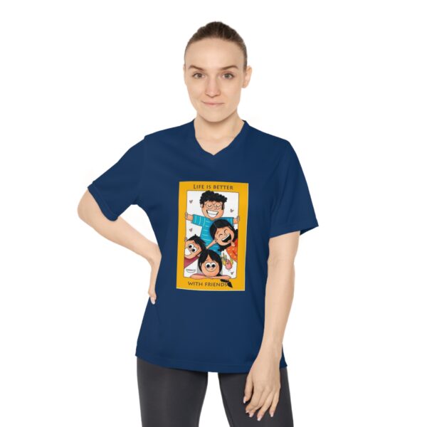 Life is Better with Friends V-Neck Tee, Fun Women's T-Shirt - Image 3