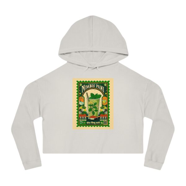 Vintage-Inspired Women's Cropped Hooded Sweatshirt, Casual Outfit - Image 7
