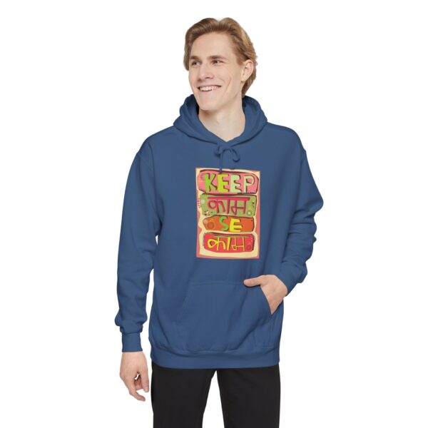 Vibrant Unisex Garment-Dyed Hoodie - Keep Calm & Be Happy - Image 15