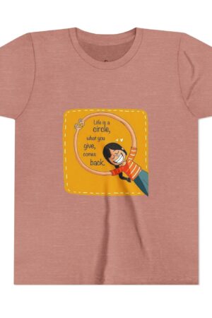 Life is a Circle Youth Short Sleeve Tee, Kids Graphic Tee, Fun Summer Shirt
