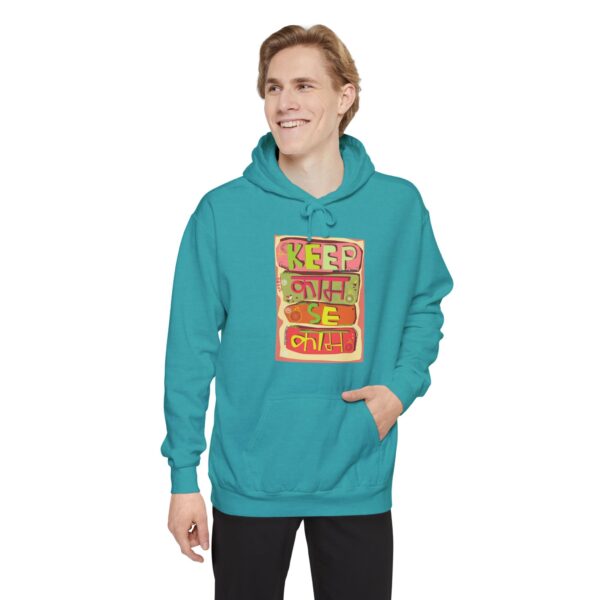 Vibrant Unisex Garment-Dyed Hoodie - Keep Calm & Be Happy - Image 12