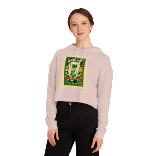 Vintage-Inspired Women's Cropped Hooded Sweatshirt, Casual Outfit - Image 6