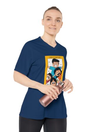 Life is Better with Friends V-Neck Tee, Fun Women's T-Shirt