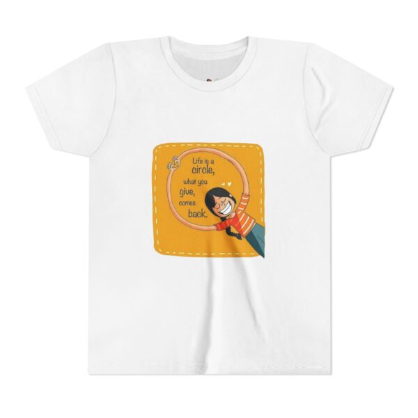 Life is a Circle Youth Short Sleeve Tee, Kids Graphic Tee, Fun Summer Shirt - Image 5