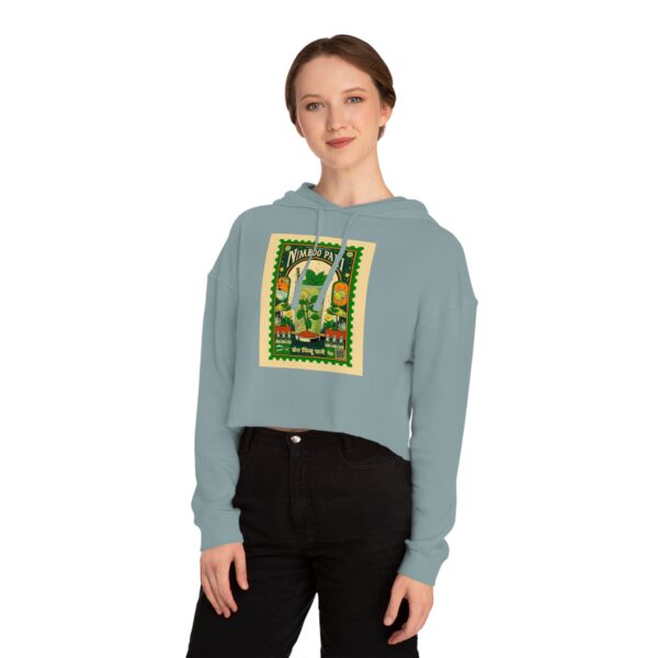 Vintage-Inspired Women's Cropped Hooded Sweatshirt, Casual Outfit