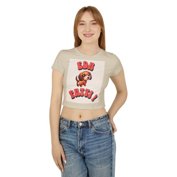 Cute Dog Graphic Women's Baby Tee, Casual Wear, Pet Lovers Gift