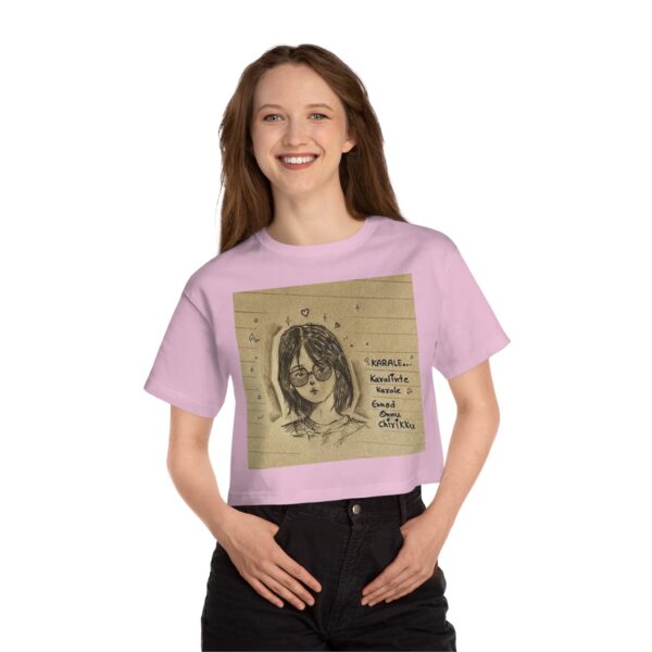 Vintage-Inspired Cropped T-Shirt, Artistic Graphic Tee - Image 6