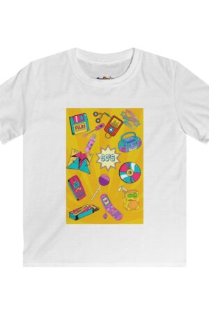 Retro Kid's Softstyle Tee - Fun 90s Design, Colorful Graphic Tee