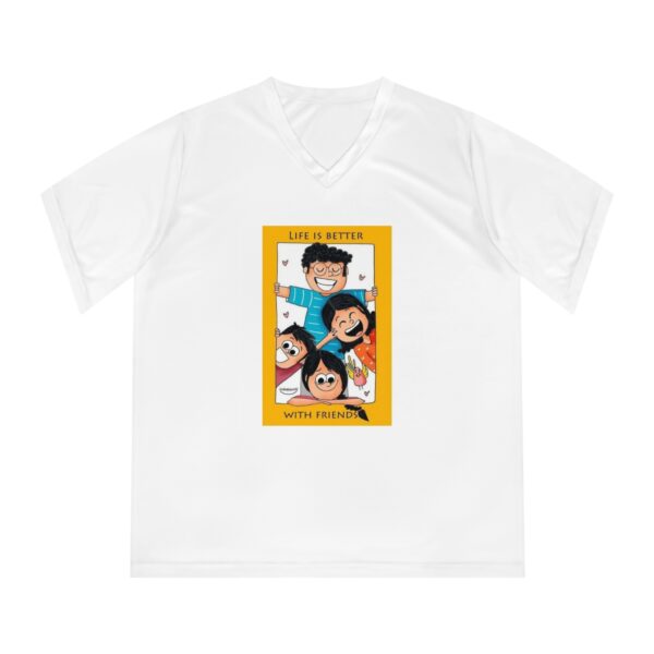 Life is Better with Friends V-Neck Tee, Fun Women's T-Shirt - Image 4