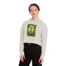 Vintage-Inspired Women's Cropped Hooded Sweatshirt, Casual Outfit
