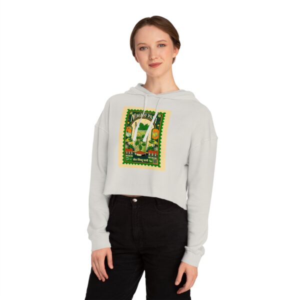 Vintage-Inspired Women's Cropped Hooded Sweatshirt, Casual Outfit - Image 8
