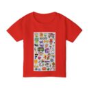 Colorful Cartoon Toddler T-shirt with Fun Characters, Playful Kids Shirt