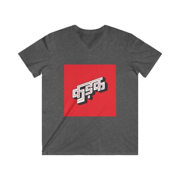 Stylish V-Neck Tee with Modern Graphic Design - Image 4