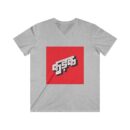 Stylish V-Neck Tee with Modern Graphic Design