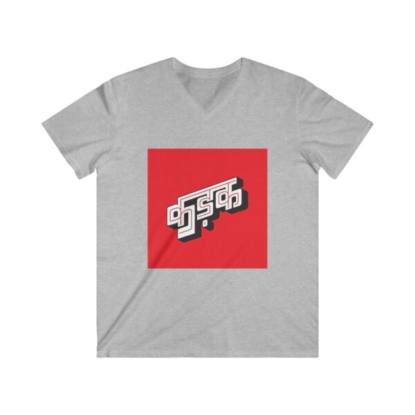Stylish V-Neck Tee with Modern Graphic Design