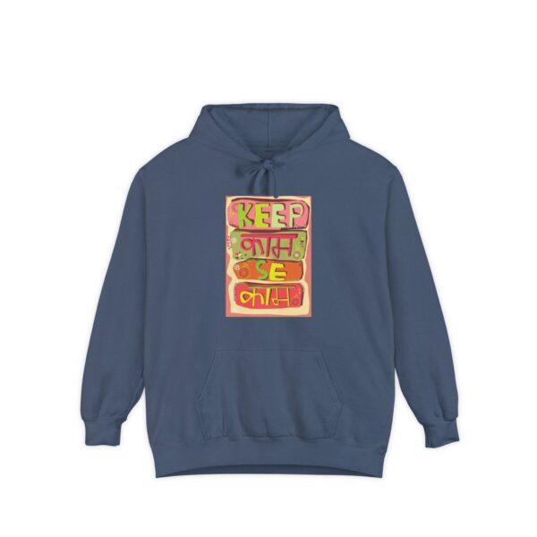 Vibrant Unisex Garment-Dyed Hoodie - Keep Calm & Be Happy - Image 2