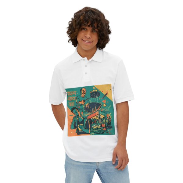 Cultural Graphic Polo Shirt, Unique Men's Polo - Image 5
