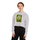 Vintage-Inspired Women's Cropped Hooded Sweatshirt, Casual Outfit