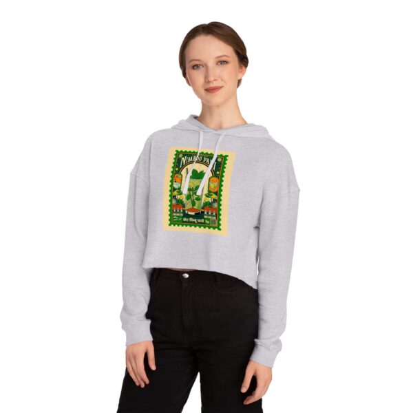 Vintage-Inspired Women's Cropped Hooded Sweatshirt, Casual Outfit - Image 10