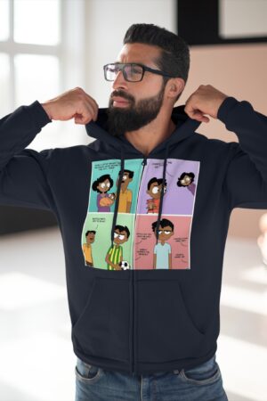 Fun Graphic Zip-Up Hoodie for Unisex