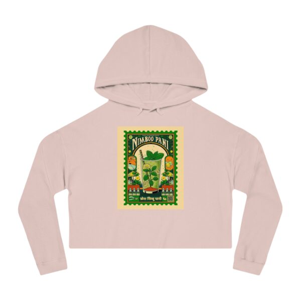 Vintage-Inspired Women's Cropped Hooded Sweatshirt, Casual Outfit - Image 5