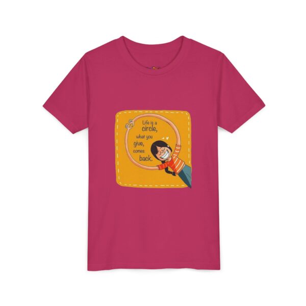 Life is a Circle Youth Short Sleeve Tee, Kids Graphic Tee, Fun Summer Shirt - Image 15