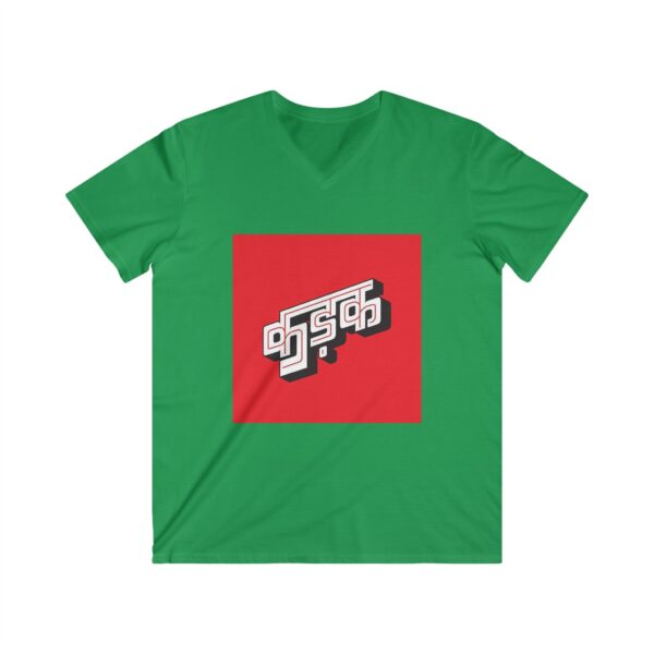 Stylish V-Neck Tee with Modern Graphic Design - Image 3