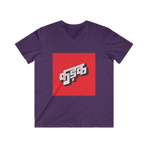 Stylish V-Neck Tee with Modern Graphic Design - Image 5