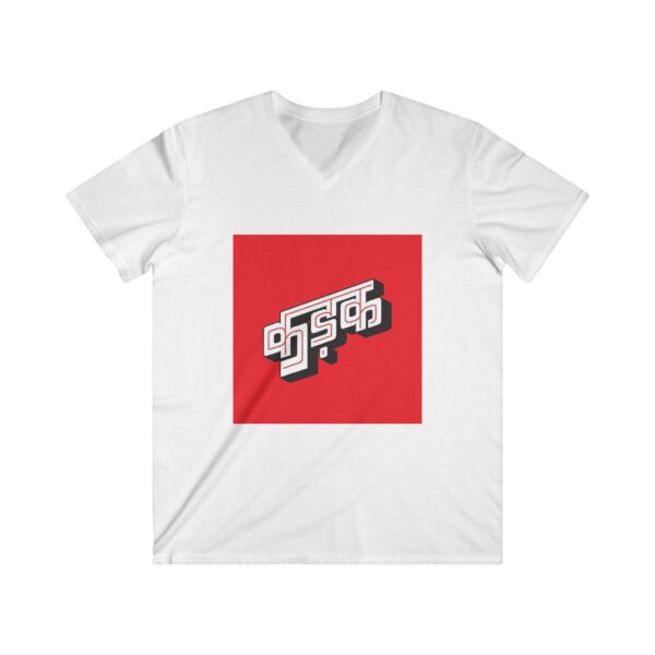 Stylish V-Neck Tee with Modern Graphic Design - Image 2