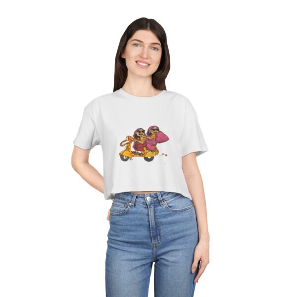 Happy Vibes Women's Crop Tee - Image 4