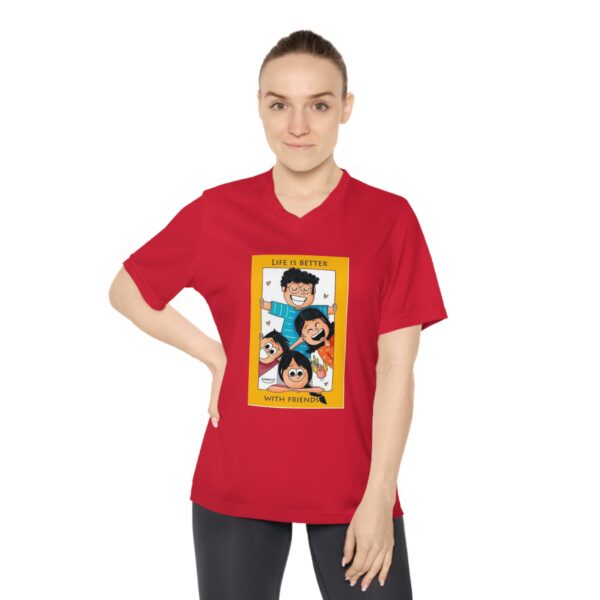 Life is Better with Friends V-Neck Tee, Fun Women's T-Shirt - Image 11