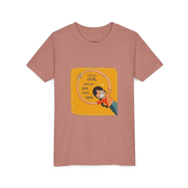 Life is a Circle Youth Short Sleeve Tee, Kids Graphic Tee, Fun Summer Shirt - Image 3