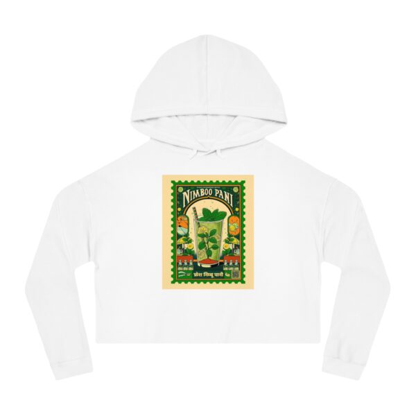 Vintage-Inspired Women's Cropped Hooded Sweatshirt, Casual Outfit - Image 3