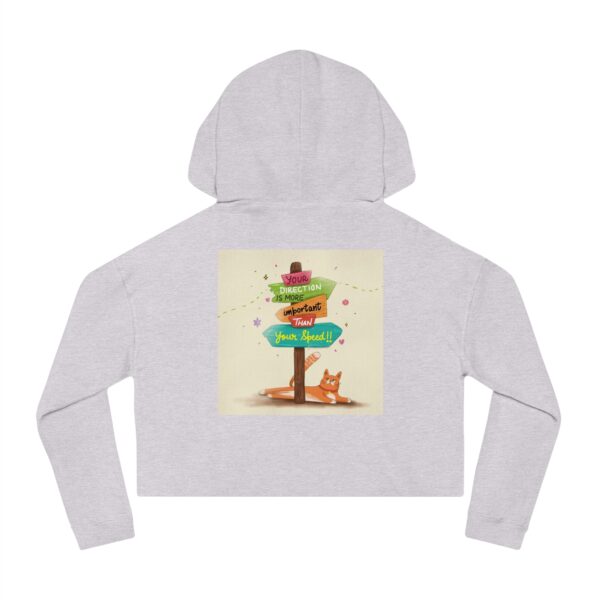 Whimsical Cat-Themed Women’s Cropped Hooded Sweatshirt - Image 9